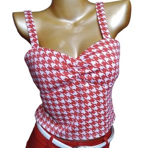 Vintage Red/White Gingham Crop Top